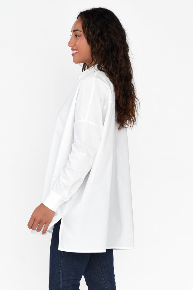 Solara White Cotton Poplin Shirt