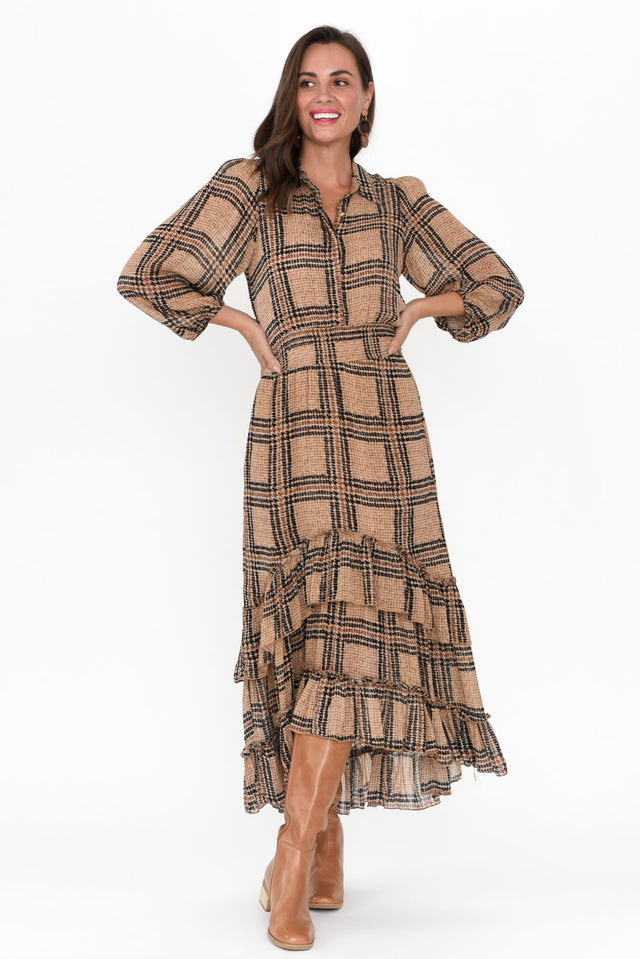 Something Beautiful Houndstooth Check Dress