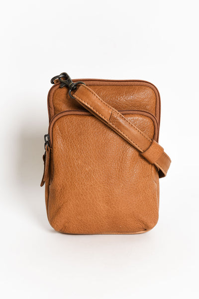 Sophie Tan Leather Crossbody Bag