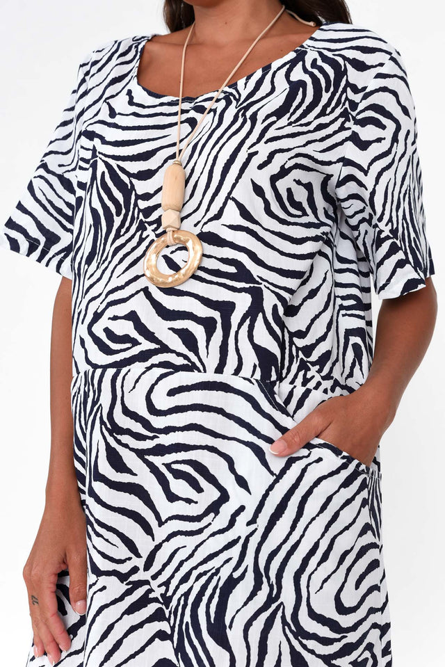 Sorrel Navy Zebra Cotton Dress image 3