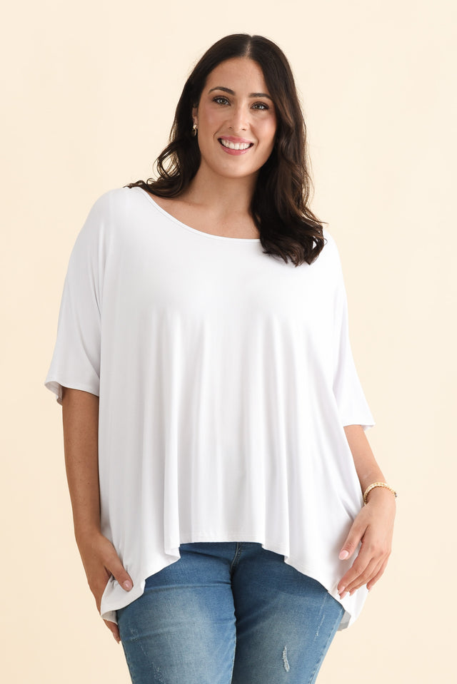 Sorronda White Bamboo Batwing Top image 1