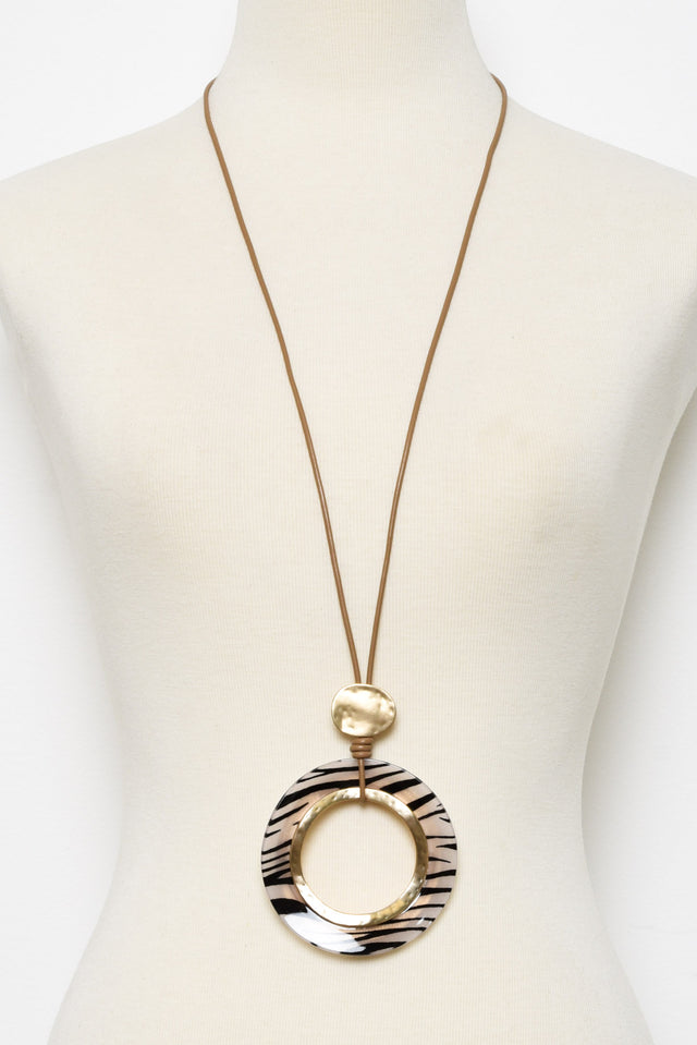 Spada Black Zebra Pendant Necklace