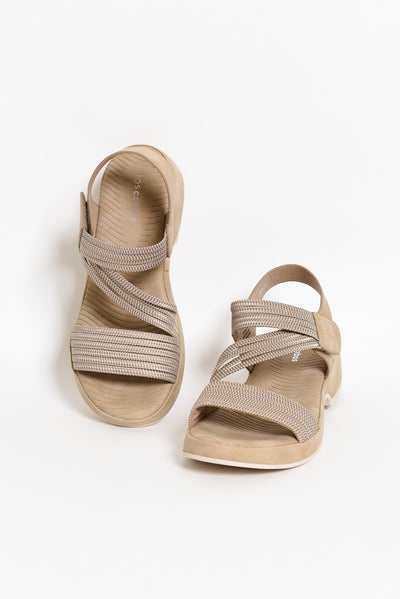 Spiros Taupe Crossover Sandal