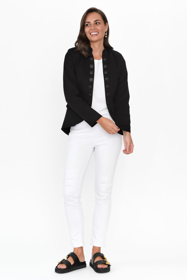 Stacey Black Cotton Military Jacket image 6