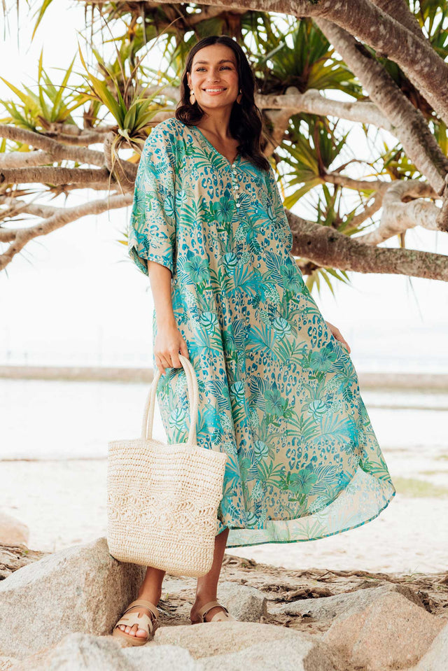 Stella Blue Jungle Cotton Shirt Dress