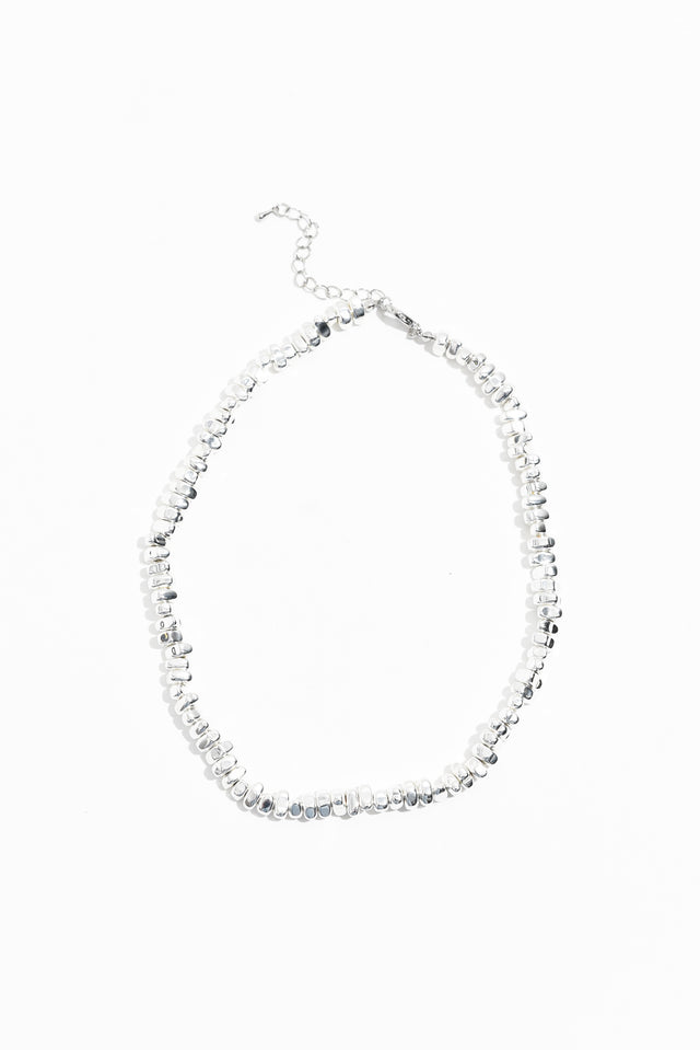 Steph Silver Beaded Necklace