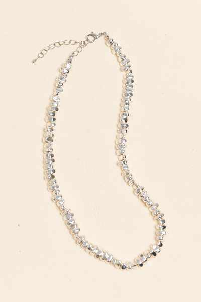 Steph Silver Beaded Necklace