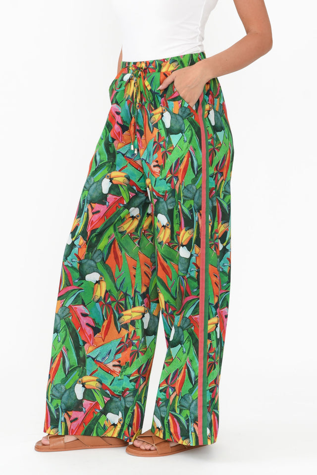 Stephie Green Jungle Cotton Tie Pants image 4