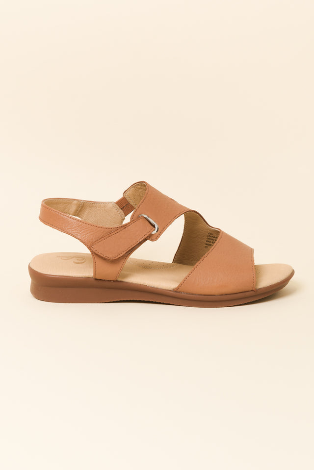 Stie Tan Leather Velcro Sandal