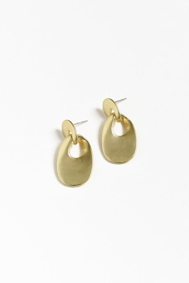 Stower Gold Oval Earrings image 1