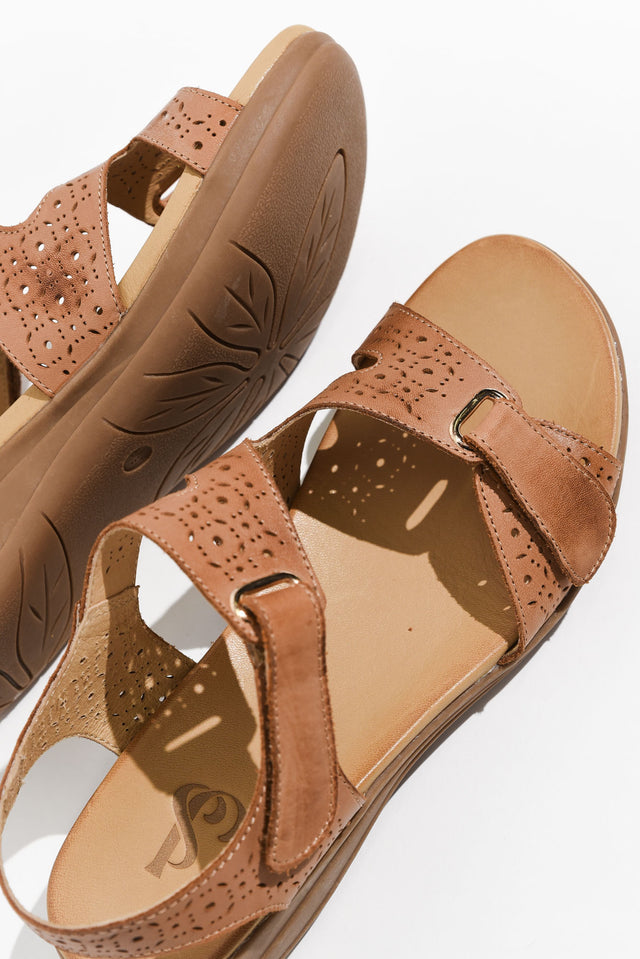 Suit Tan Leather Cut Out Sandal image 3