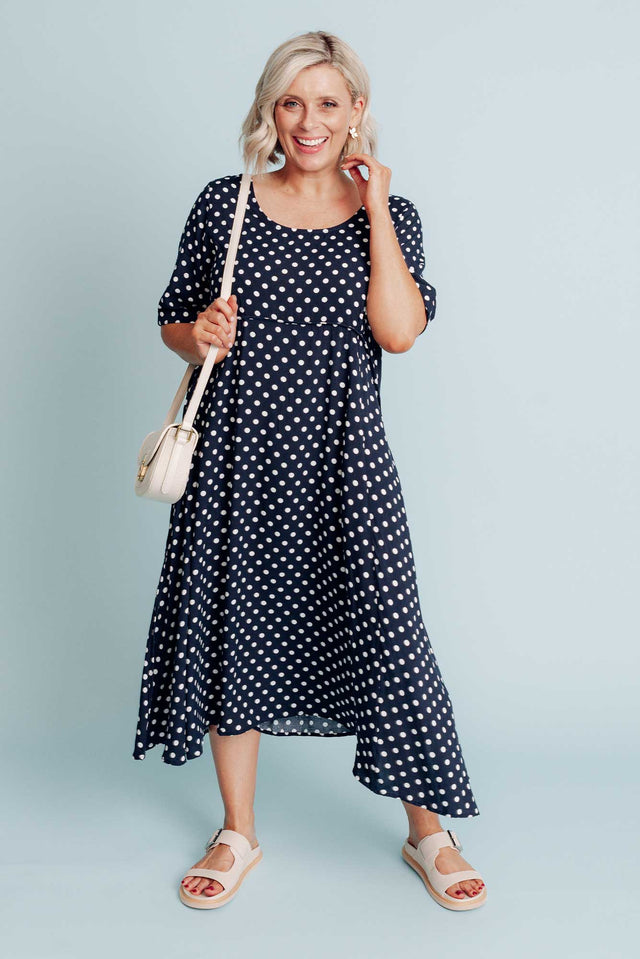 Sula Navy Spot Pocket Dress