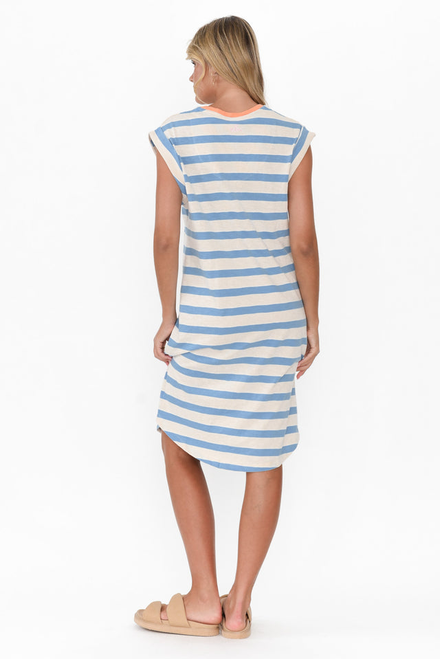 Sunny Blue Stripe Cotton Tee Dress