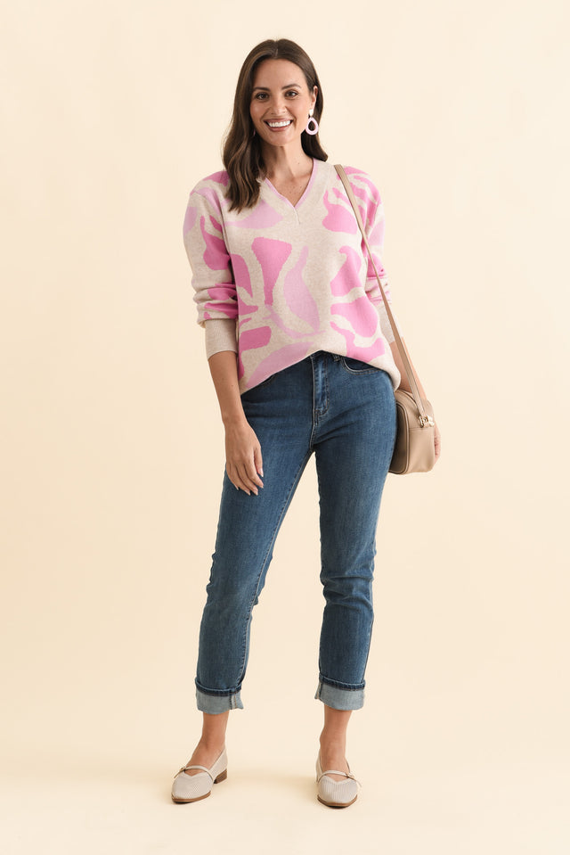 Swan Pink Flower Knit Jumper banner image