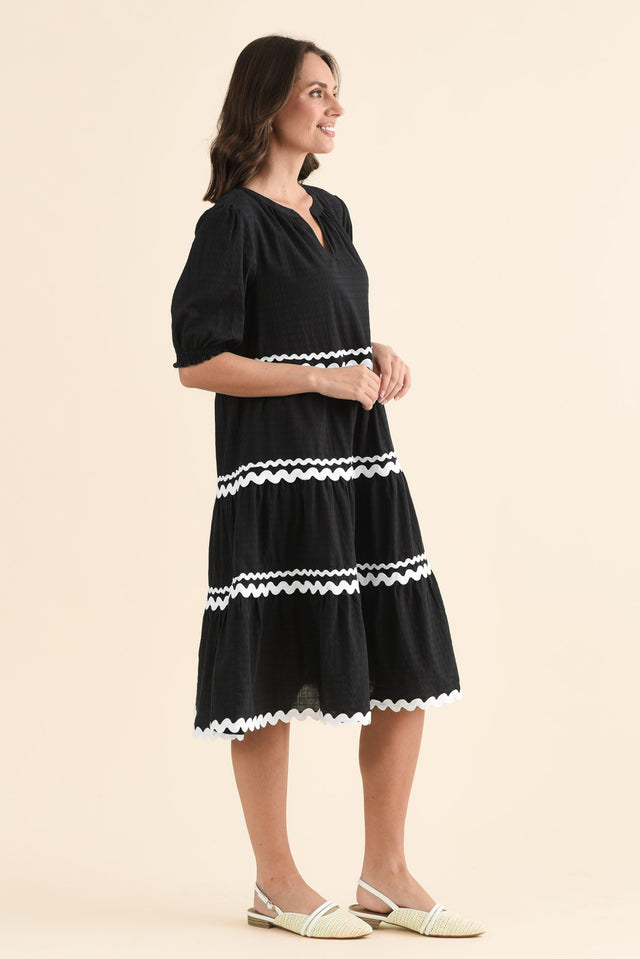 Sybella Black Trim Cotton Midi Dress image 3