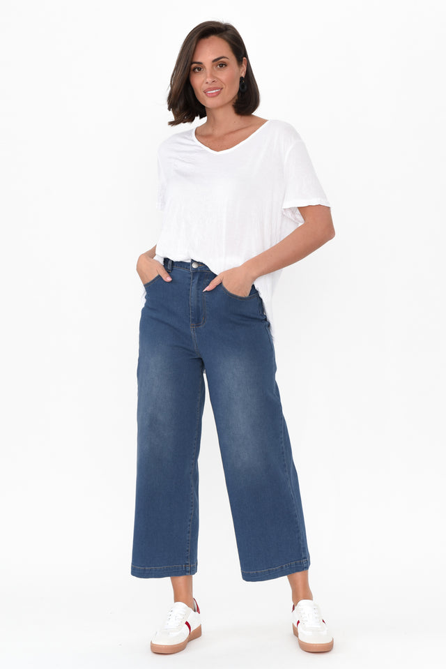 Tabitha Mid Blue Denim Crop Jeans