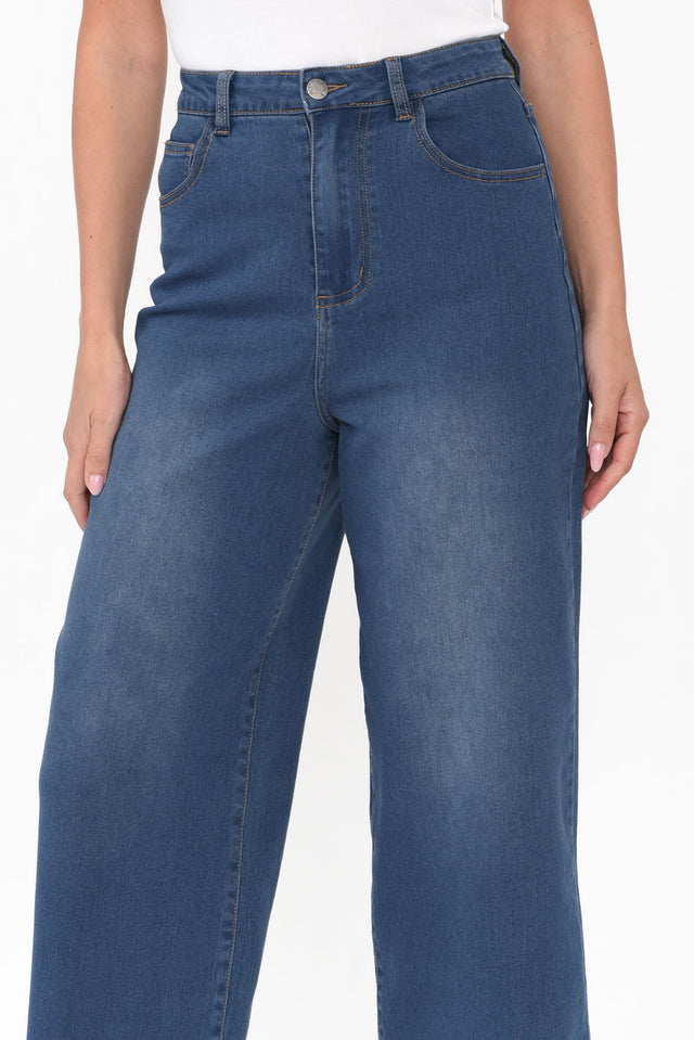 Tabitha Mid Blue Denim Crop Jeans