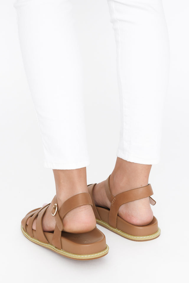 Talia Tan Leather Platform Sandal