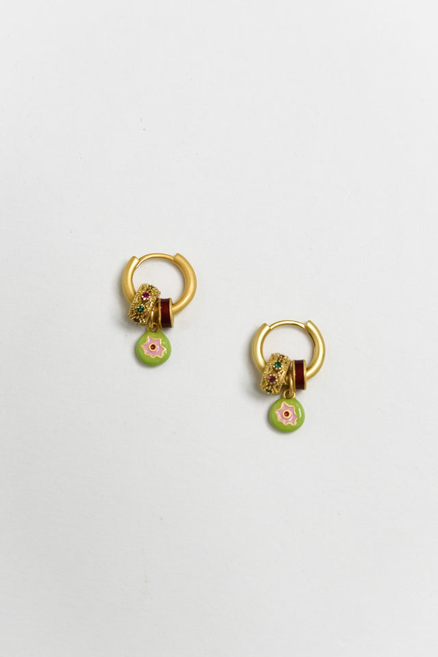 Talita Gold Charm Hoop Earrings