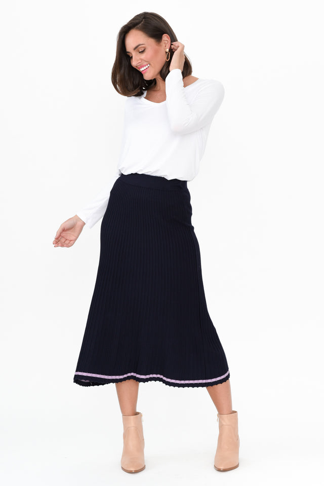 Tammy Navy Knit Skirt