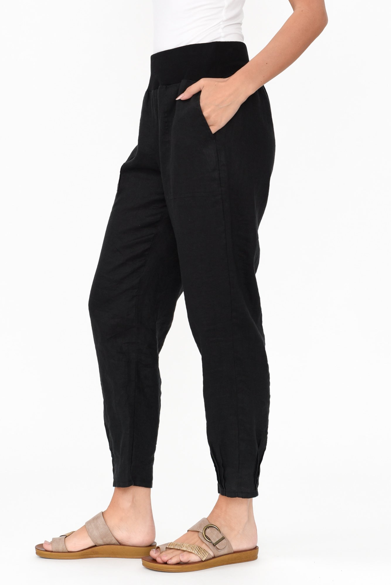 Tatum Black Linen Pants
