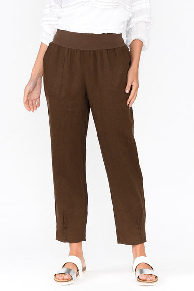 Tatum Chocolate Linen Pants