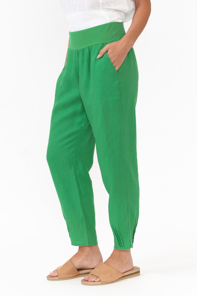 Tatum Green Linen Pants image 6