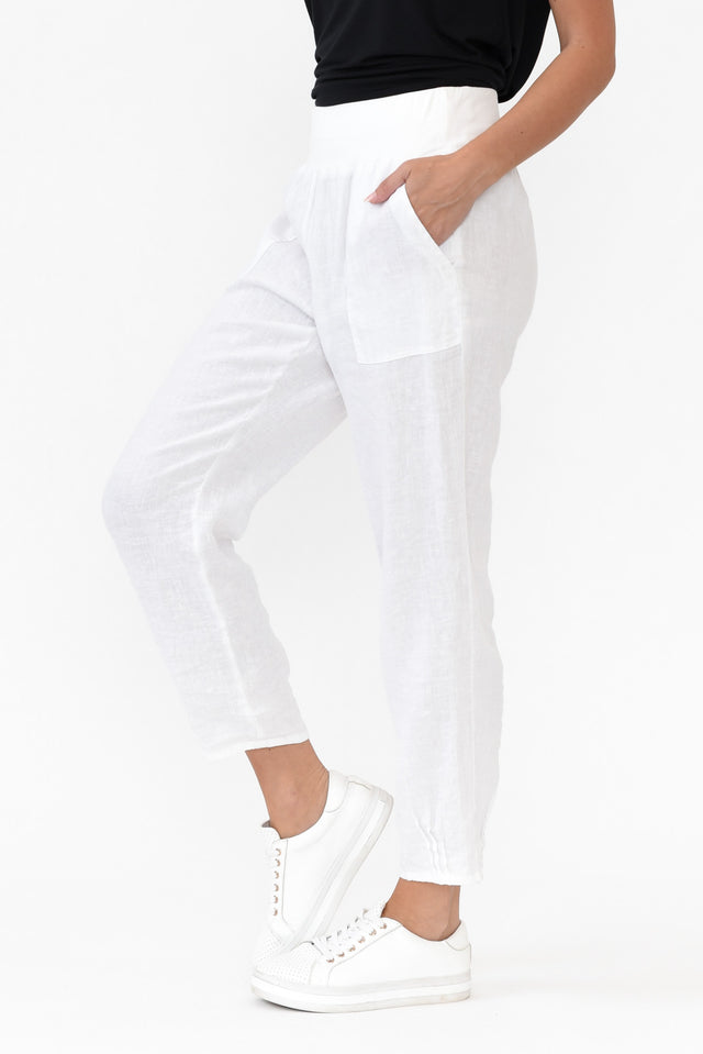 Tatum White Linen Pants image 4
