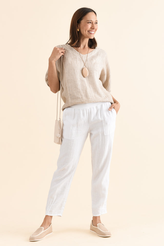 Tatum White Linen Pants banner image