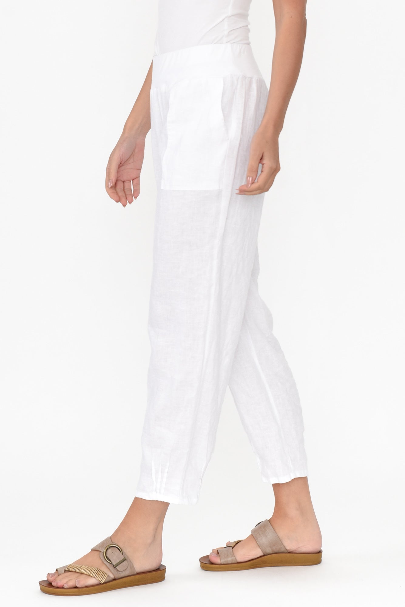 Tatum White Linen Pants