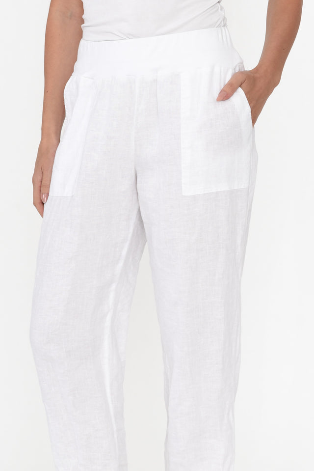 Tatum White Linen Pants