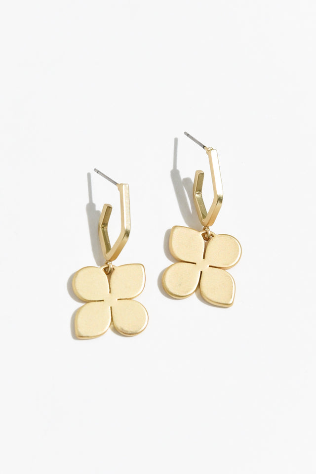 Taylee Gold Clover Hoop Earrings