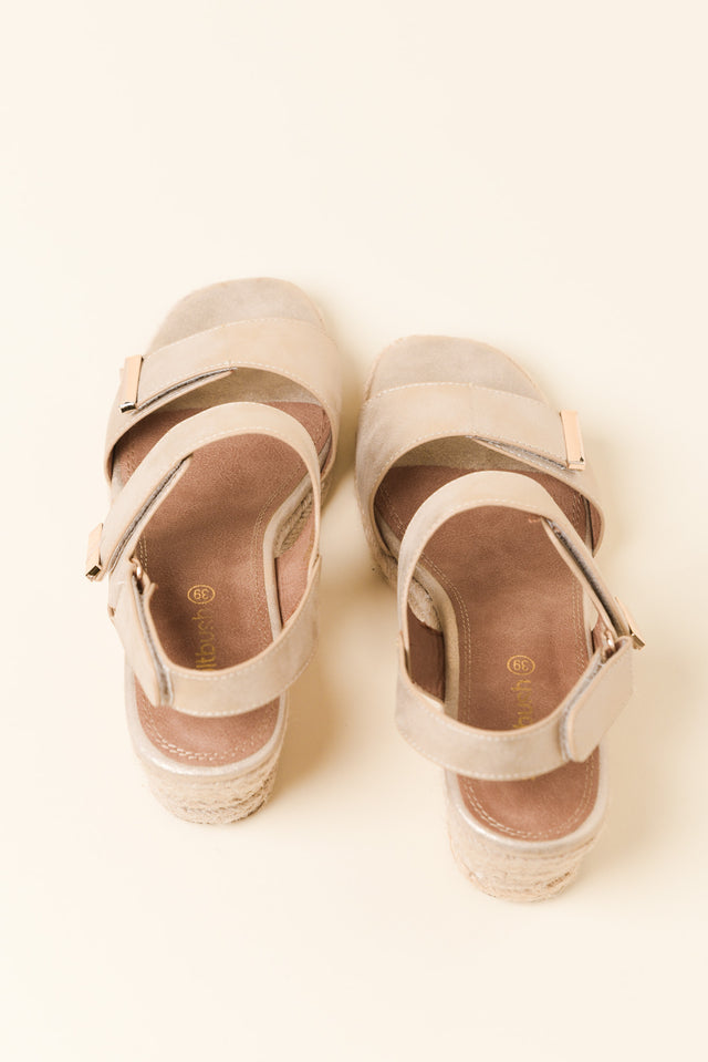 Teach Champagne Espadrille Velcro Wedge image 4