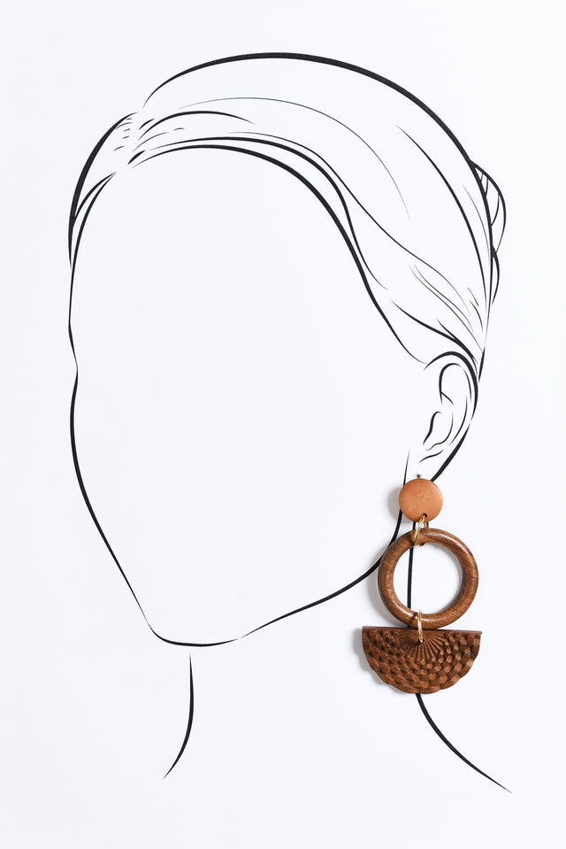 Teaky Mocha Drop Pendant Earrings image 2