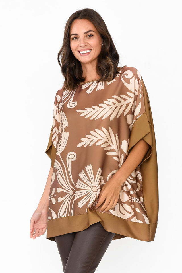 Terni Taupe Floral Gloss Top neckline_Round 