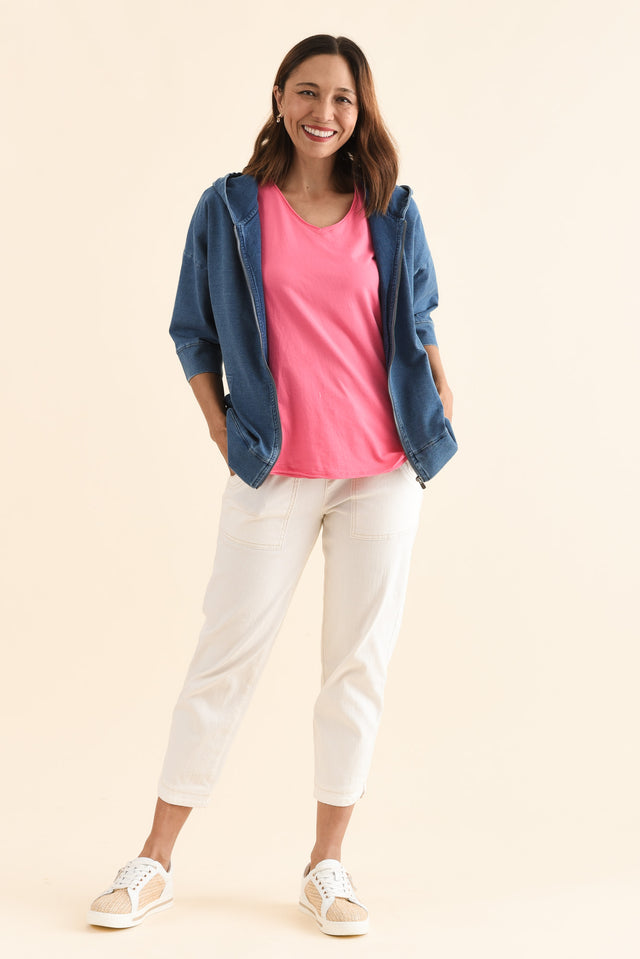 Tessa Vintage Blue Denim Hooded Sweatshirt image 6