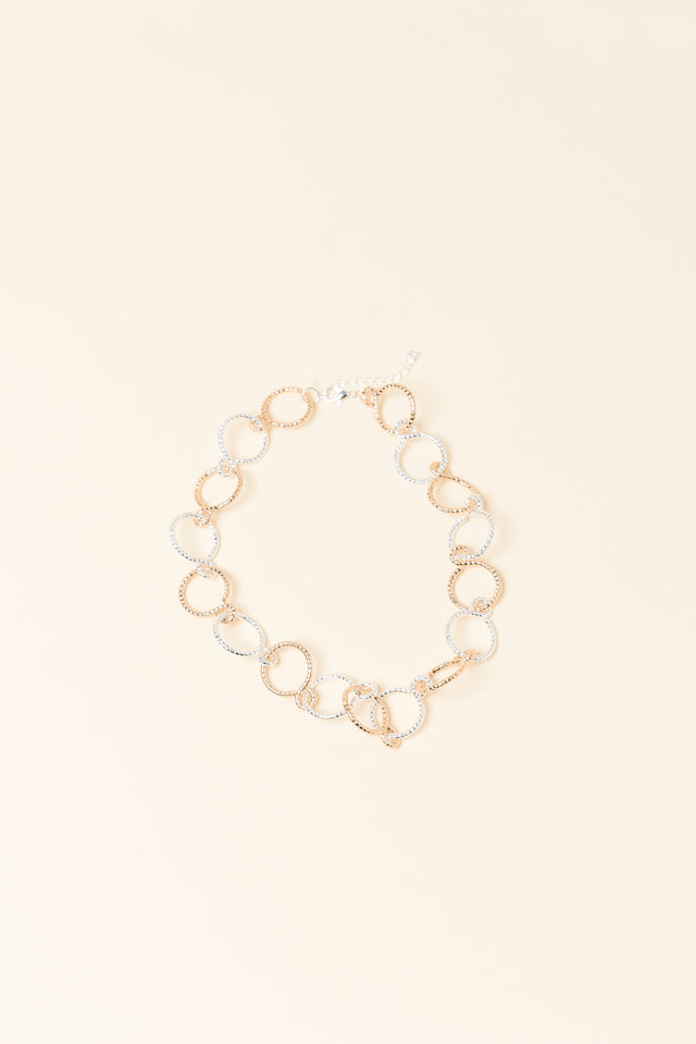 Theta Two Tone Ring Link Necklace