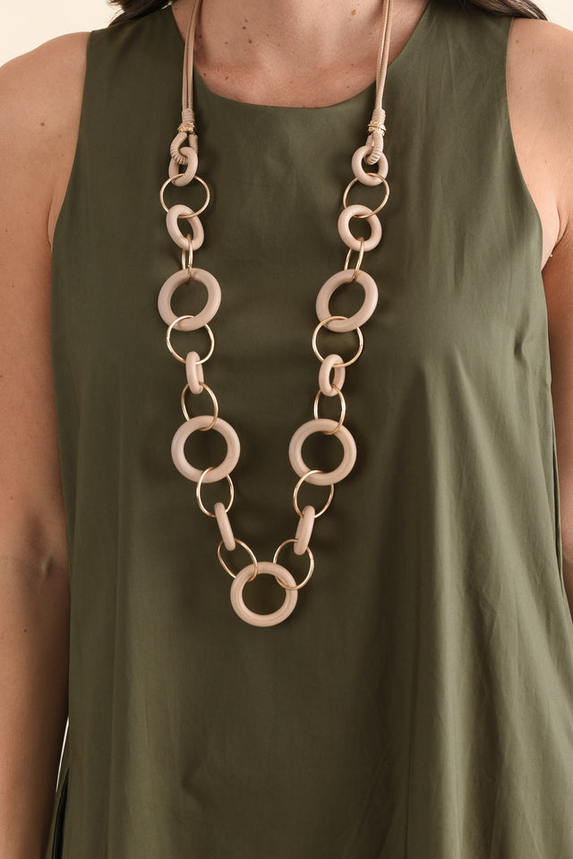 Tia Khaki Cotton Pocket Dress,Detail,Brunette model,alt text|model:MJ image 5