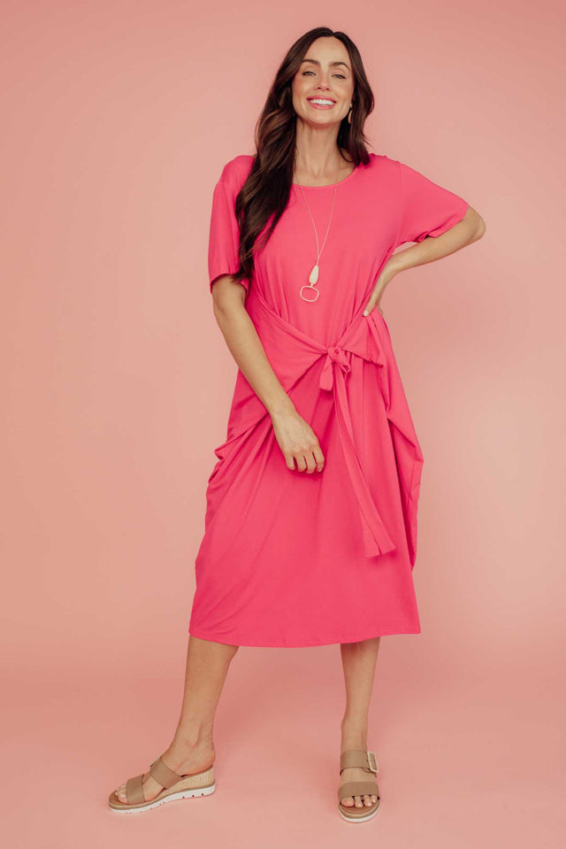 Tidal Raspberry Layered Bamboo Dress