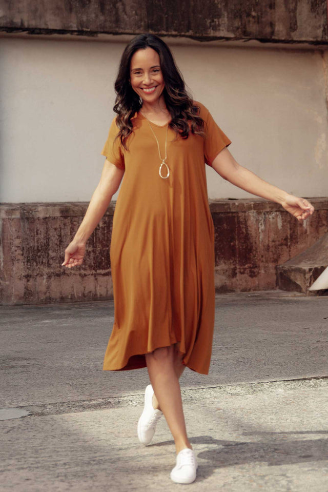 Tiffany Rust Bamboo Tee Dress image 1