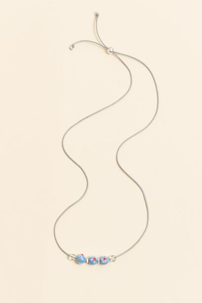 Tilda Blue Flower Beaded Necklace