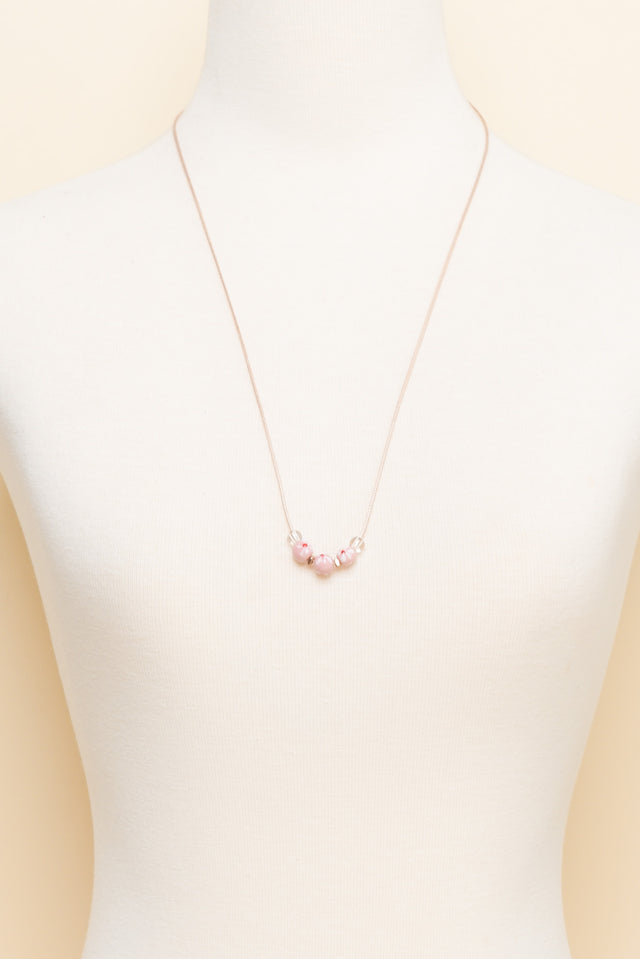 Tilda Pink Flower Beaded Necklace image 2