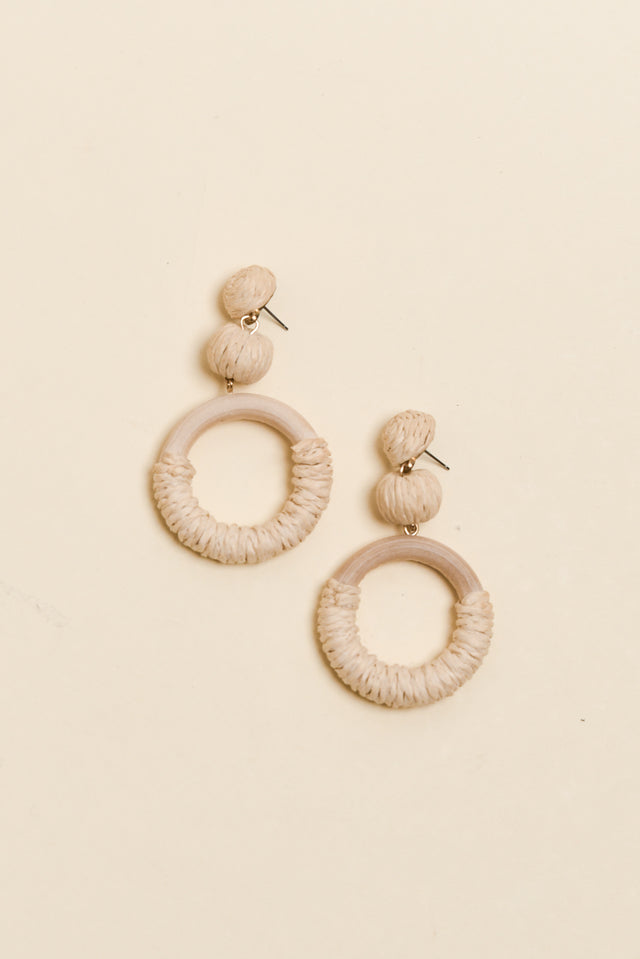 Tillie Natural Straw Drop Earrings