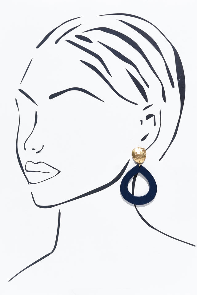 Tinsley Cobalt Wood Earrings