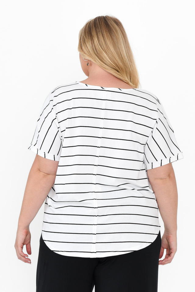 Toronto White Stripe Cotton Tee image 11