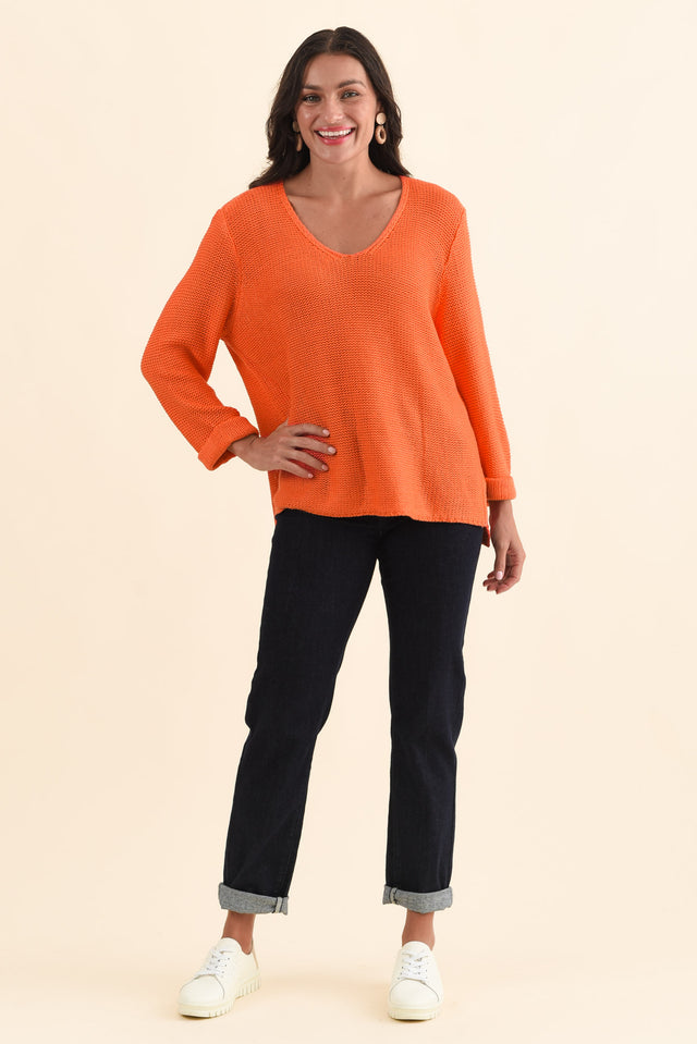 Toulouse Orange Cotton Jumper,Brunette model,alt text|model:Brontie image 3