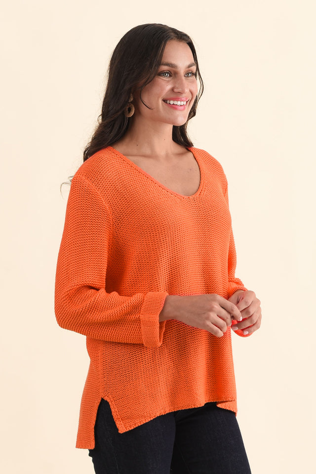Toulouse Orange Cotton Jumper,Brunette model,alt text|model:Brontie image 4