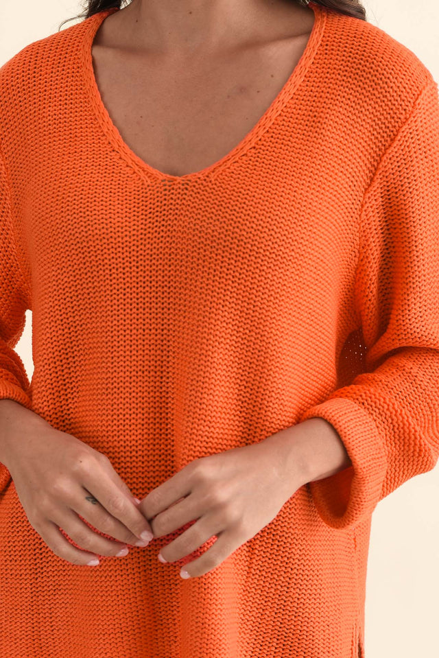 Toulouse Orange Cotton Jumper,Brunette model,alt text|model:Brontie image 6