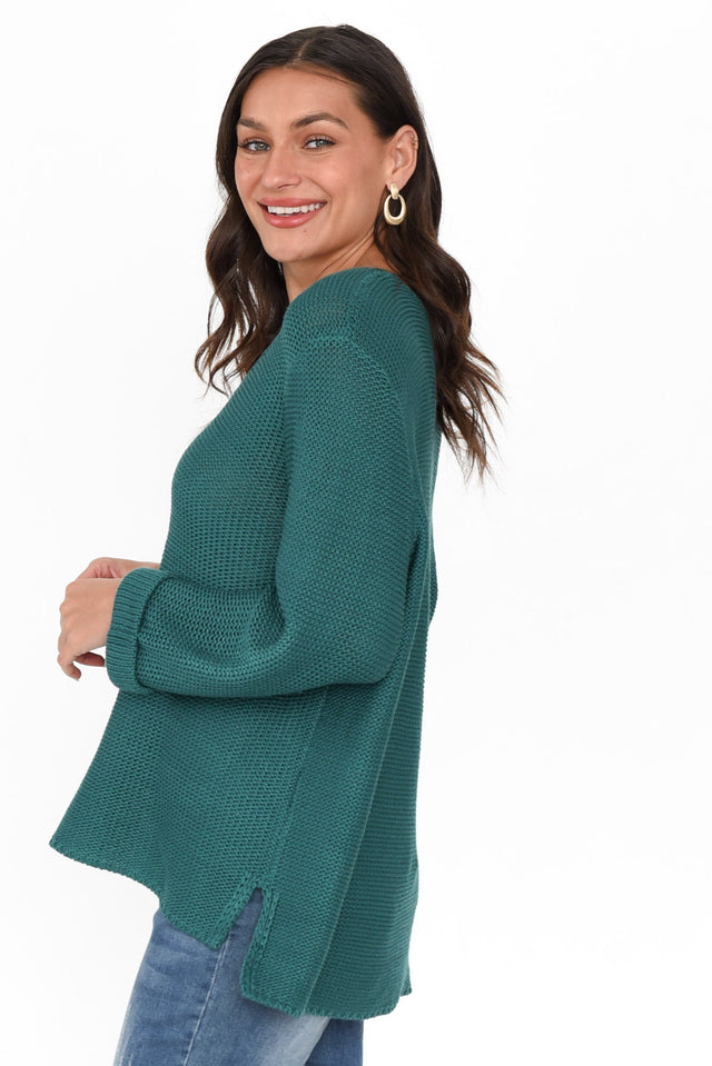 Toulouse Teal Cotton Jumper