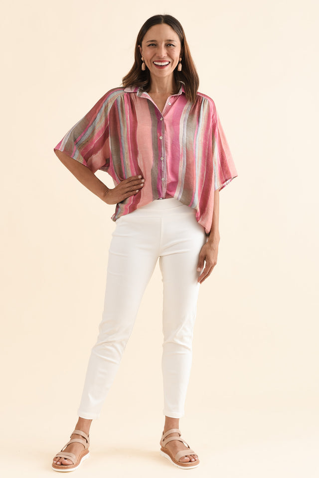 Missy White 7/8 Stretch Pants,Full Body,Brunette model,alt text|model:Cara image 6